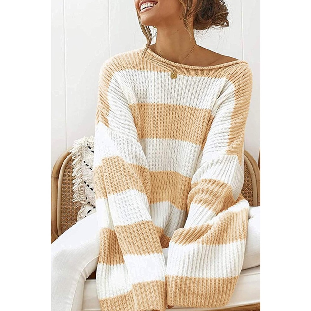 LAST ONEโจ Striped Loose Oversized Knitted Sweater - Picture 5 of 5